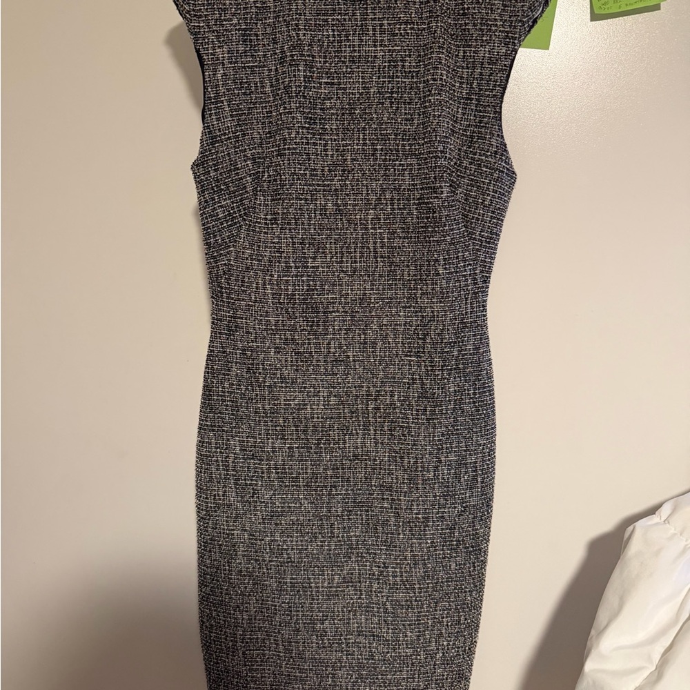 Nordstrom Black and Gray Textured Midi Dress Black Halo Dashing Duchess NWT
